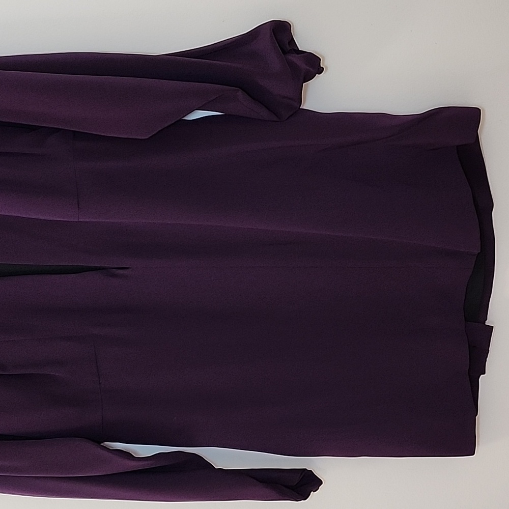 Gucci 100% silk Purple asymmetrical zip Pleated Cutout Elegant Dress Sz 42/Med - Picture 15 of 16